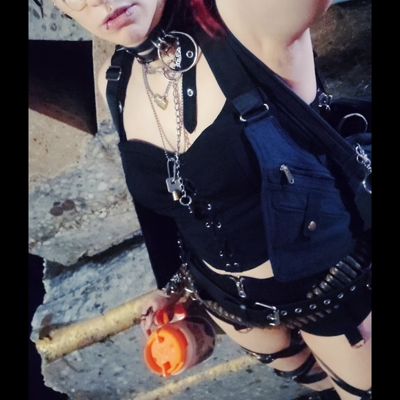 |Bullet Shells Belt| Spent Brass Shells Black Industrial Metal Links Punk Grunge - Picture 6 of 7